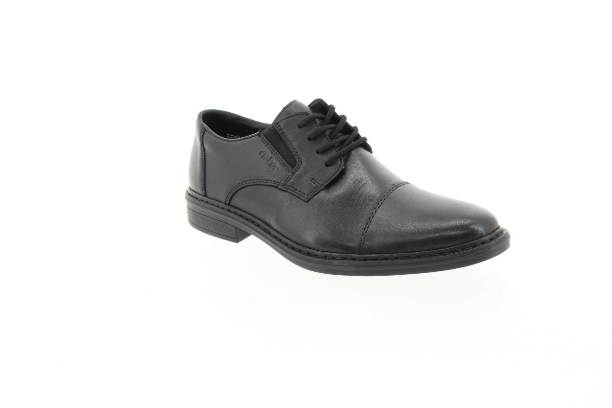 RIEKER Pánské kožené černé polobotky