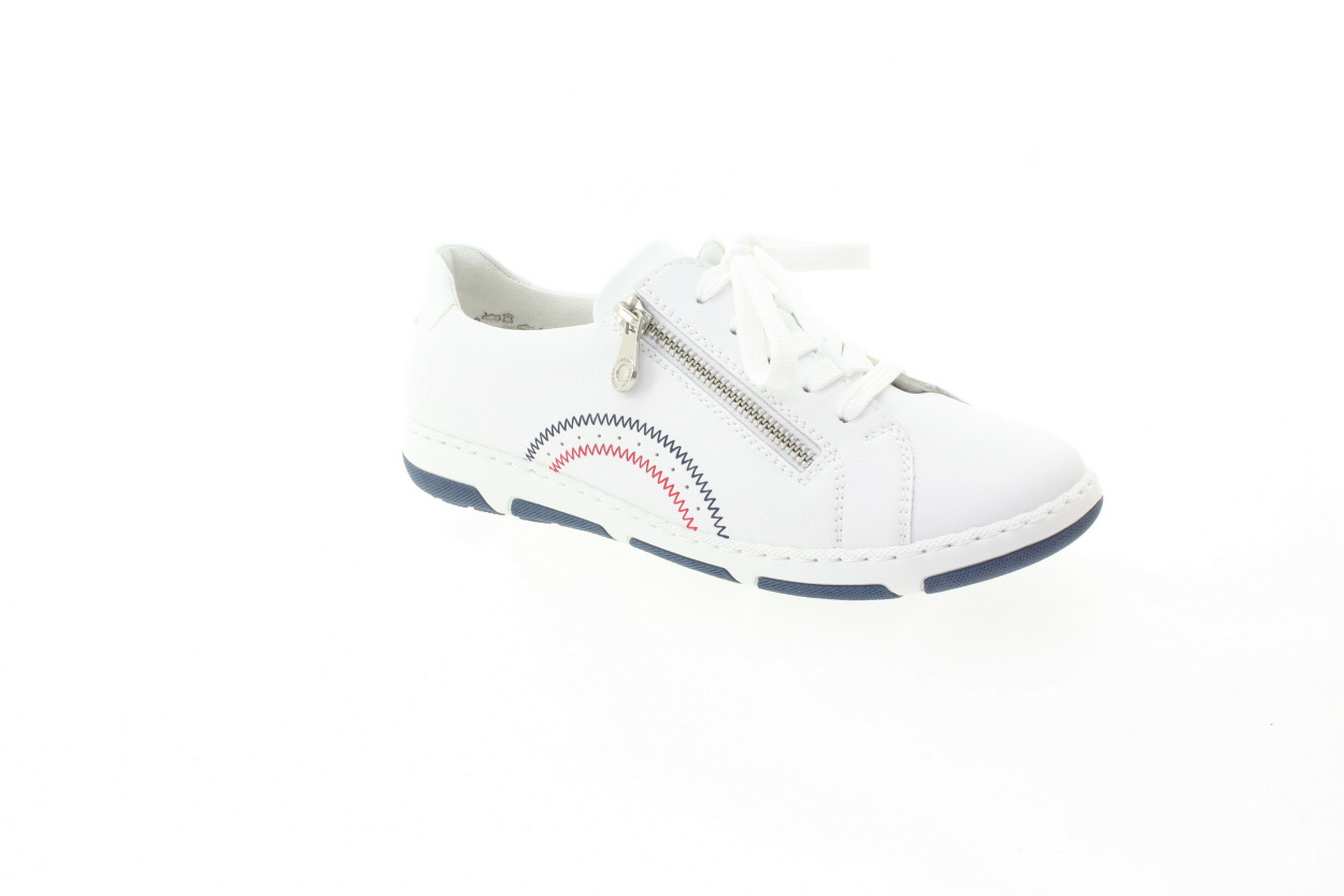 RIEKER Dámské bílé kožené polobotky