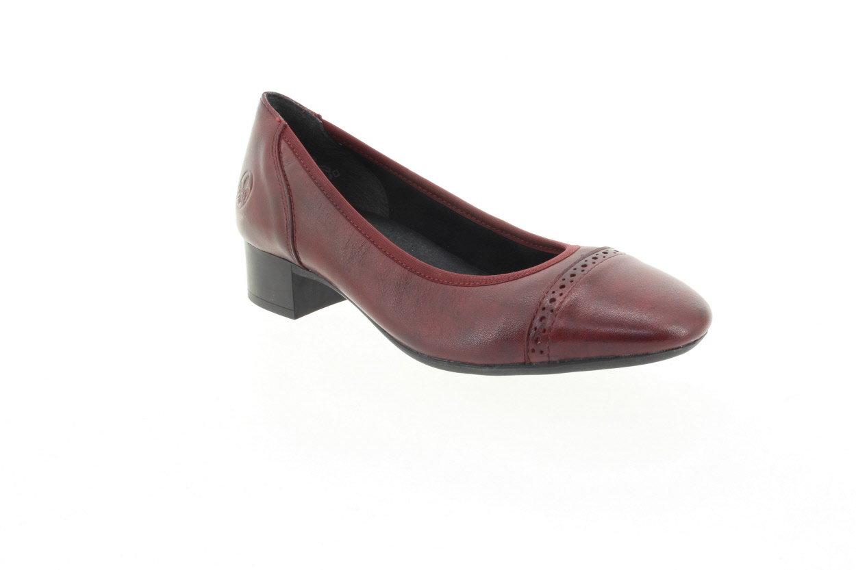 RIEKER Dámské kožené bordo lodičky