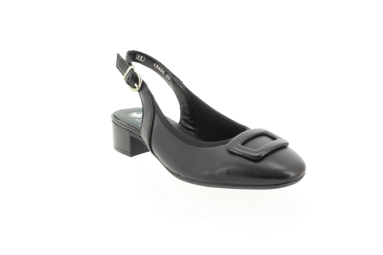 RIEKER Dámské černé kožené lodičky