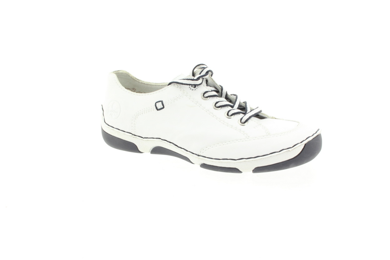 RIEKER Dámské bílé kožené polobotky