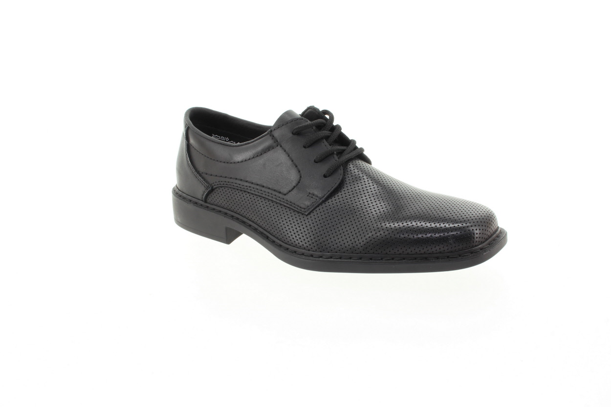 RIEKER Pánské kožené černé polobotky