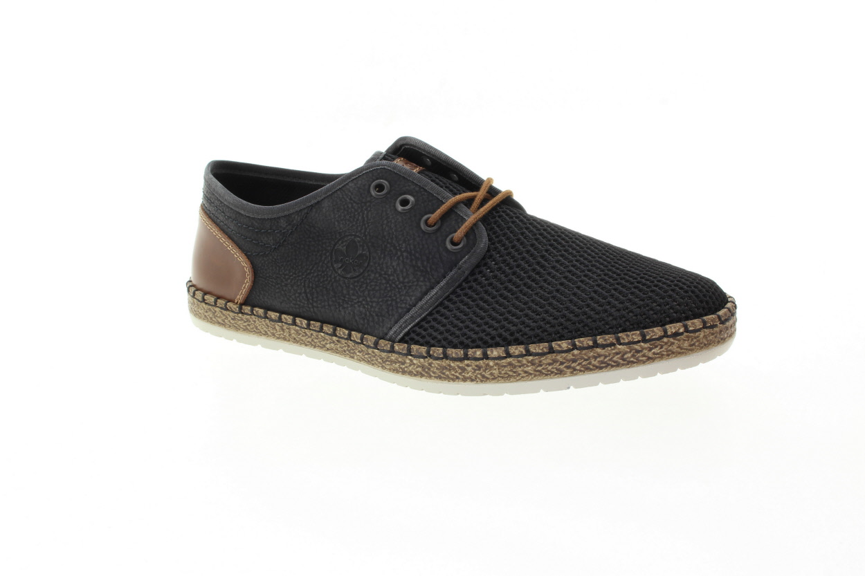 RIEKER Pánské textilní černé polobotky