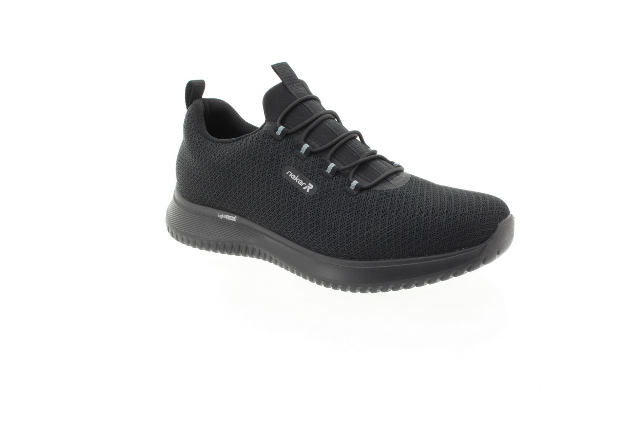 RIEKER Pánské černé textilní slip on