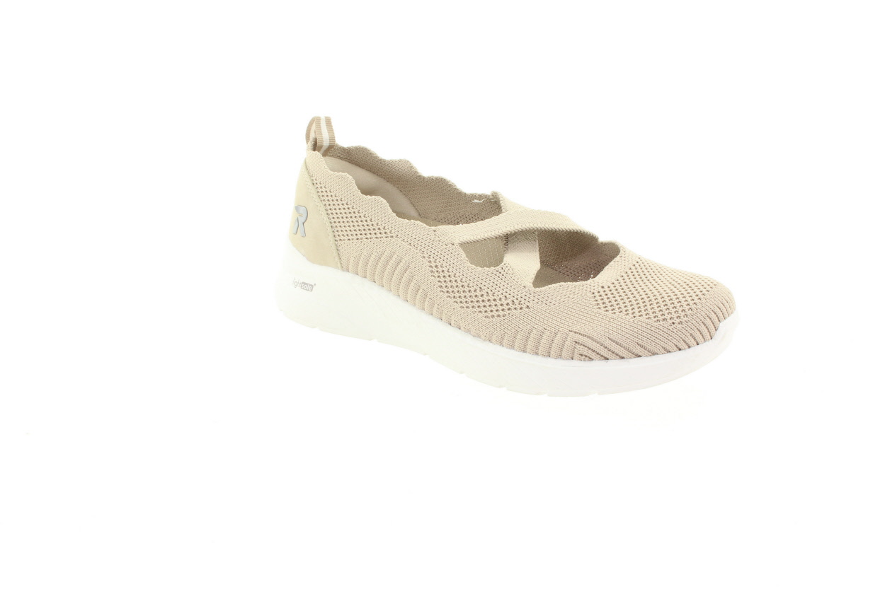 RIEKER Dámské béžové textilní baleríny