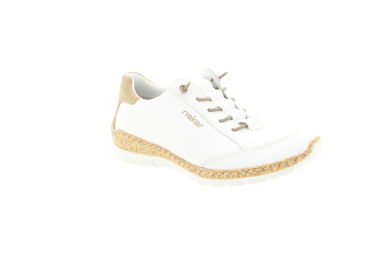 RIEKER Dámské bílé kožené polobotky