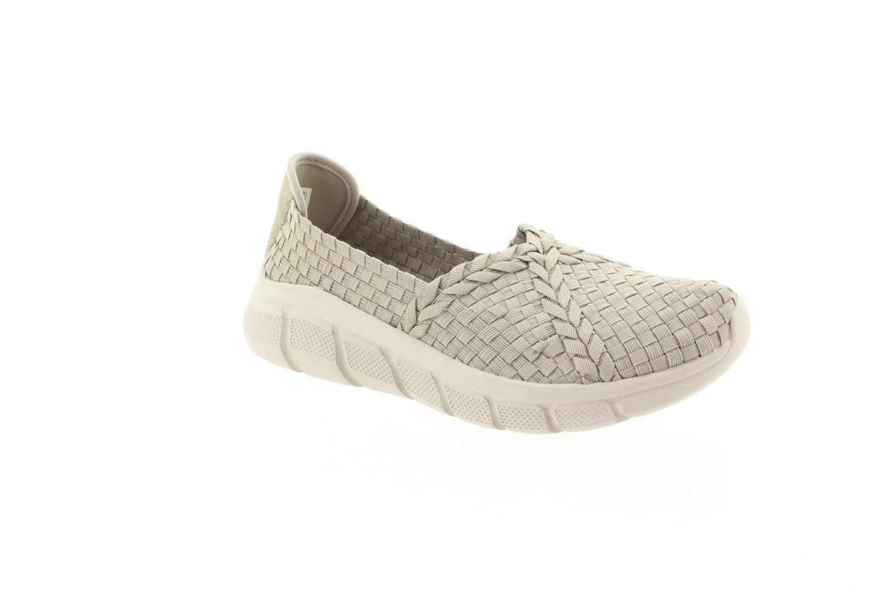 SKECHERS Dámské béžové textilní baleríny