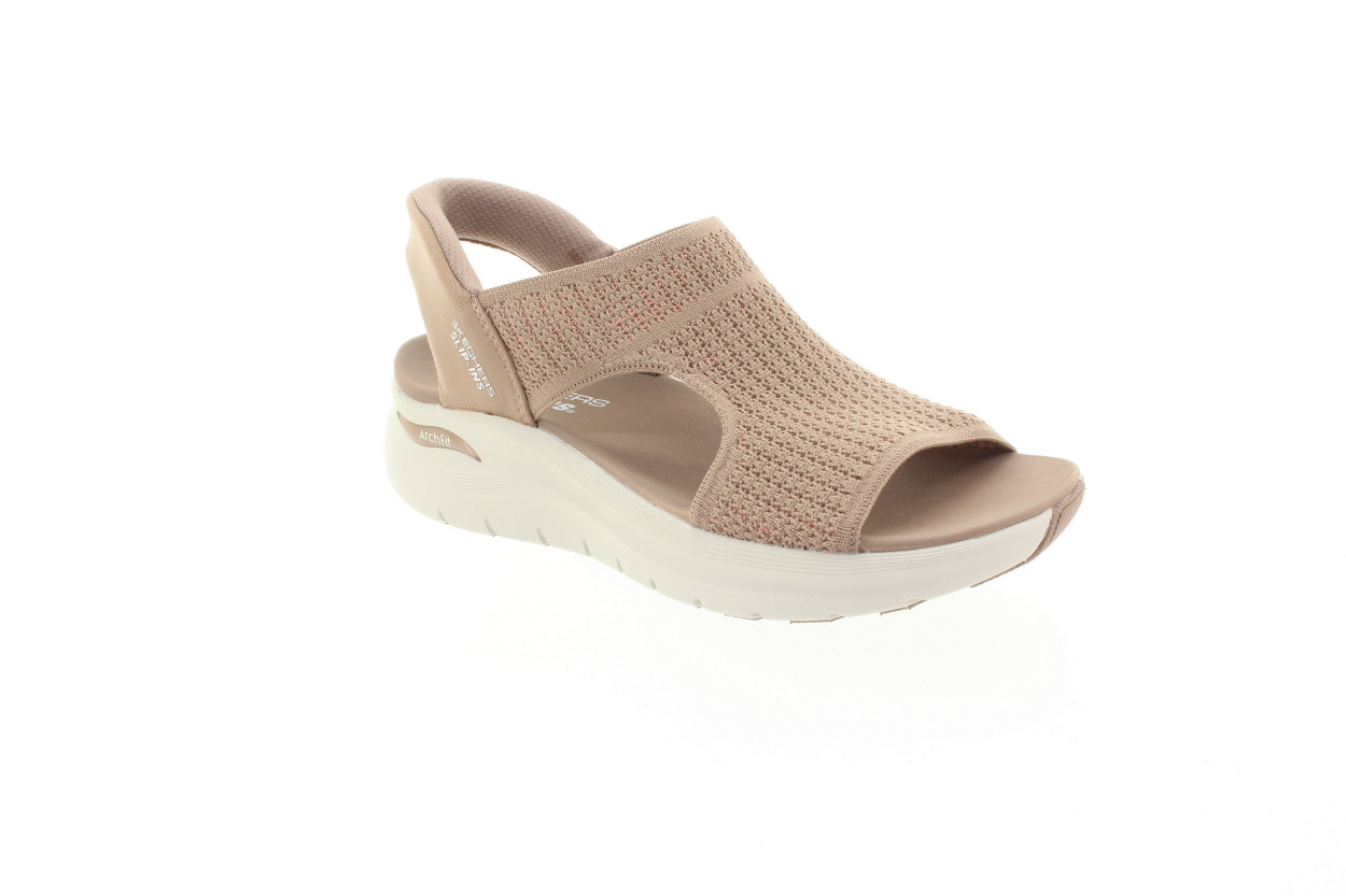 SKECHERS Dámské hnědé textilní sandály