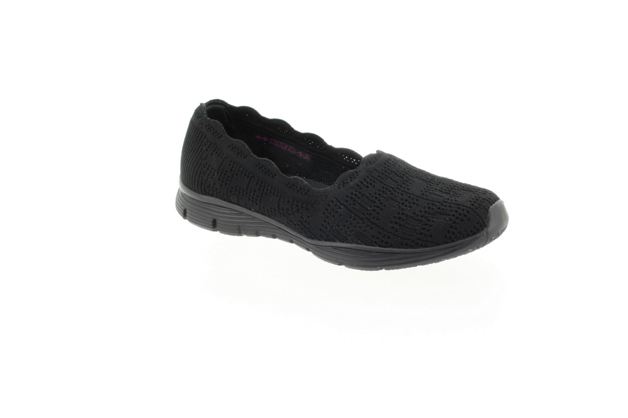 SKECHERS Dámské černé textilní baleríny