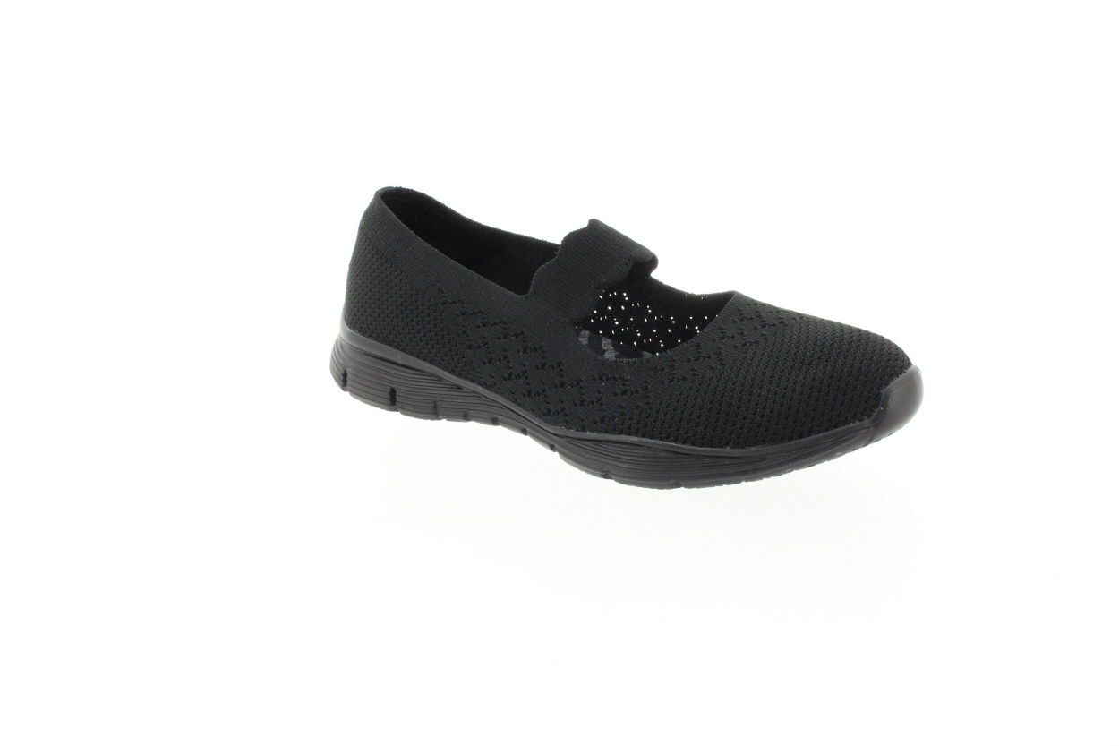 SKECHERS Dámské černé textilní baleríny