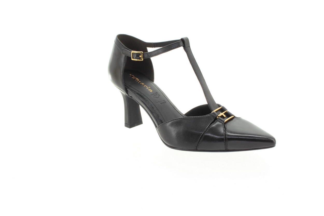 TAMARIS Dámské černé kožené lodičky