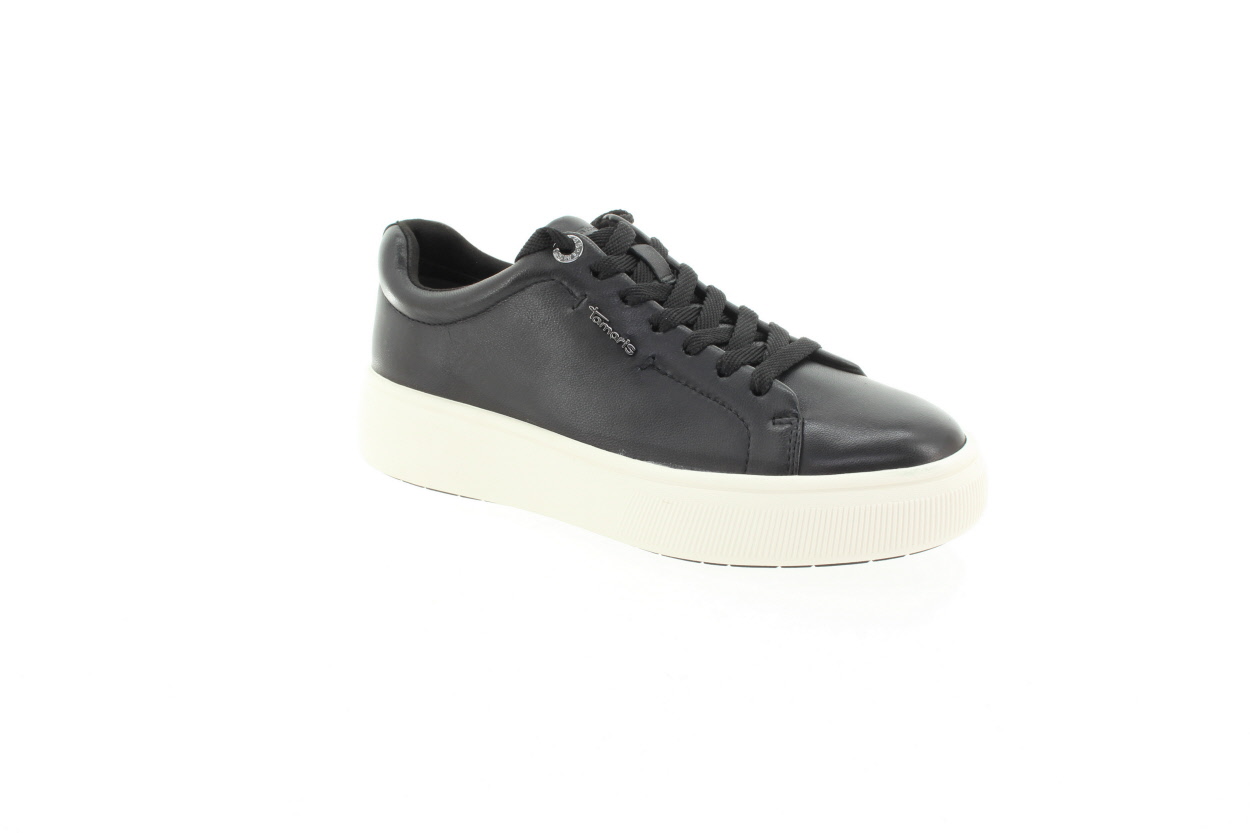 TAMARIS Dámské černé kožené tenisky