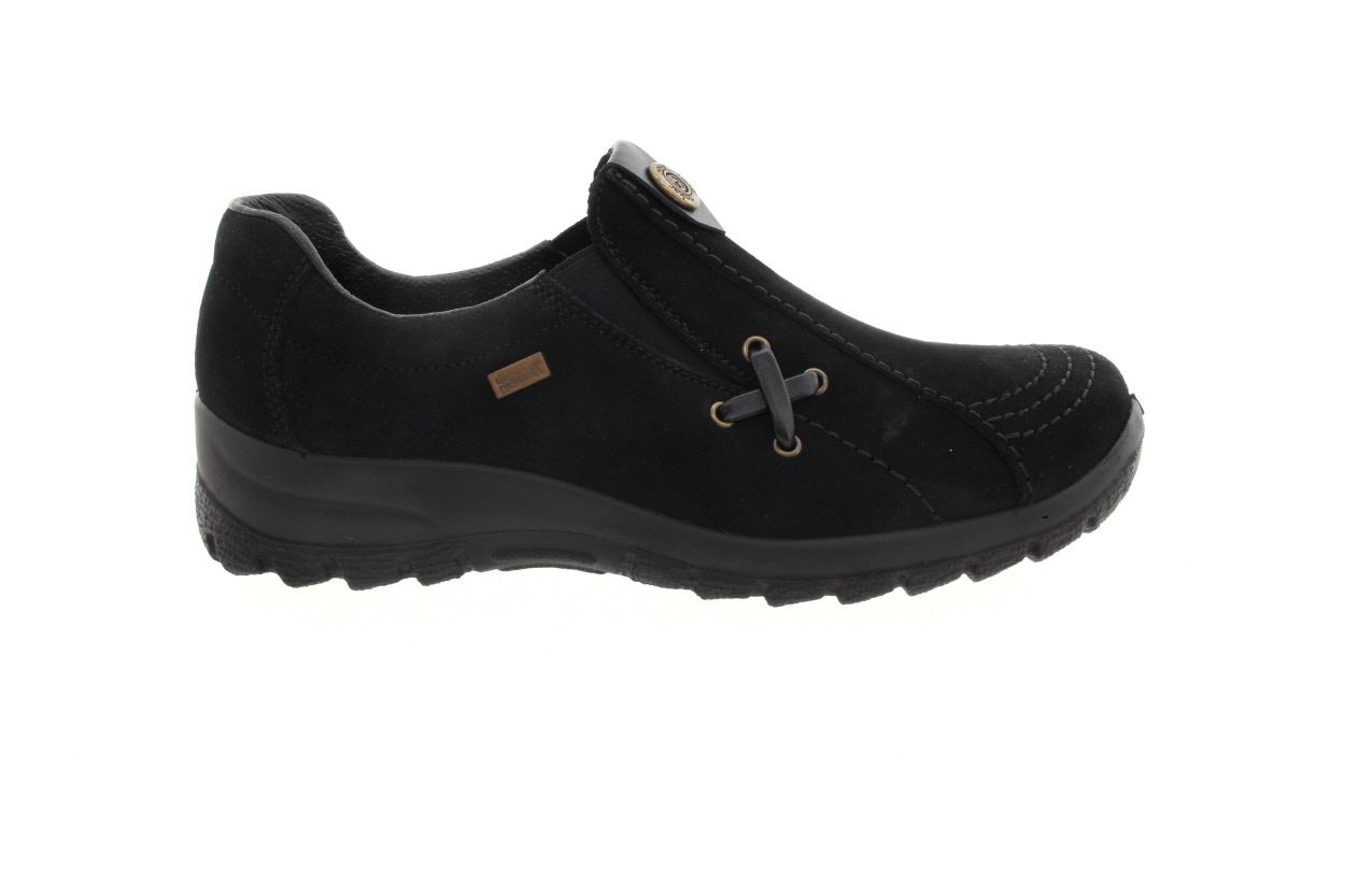 RIEKER Dámské kožené mokasíny schwarz