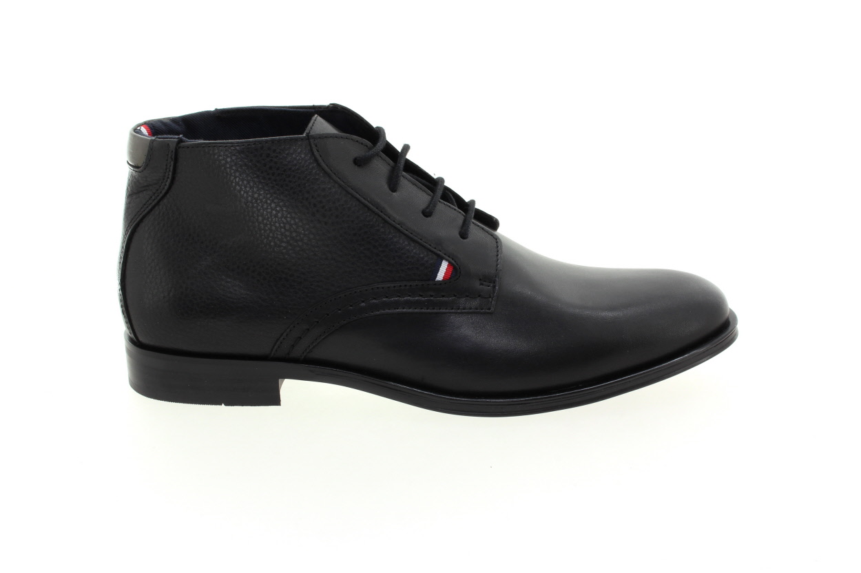 TOMMY HILFIGER Pánský kožený černý kotník