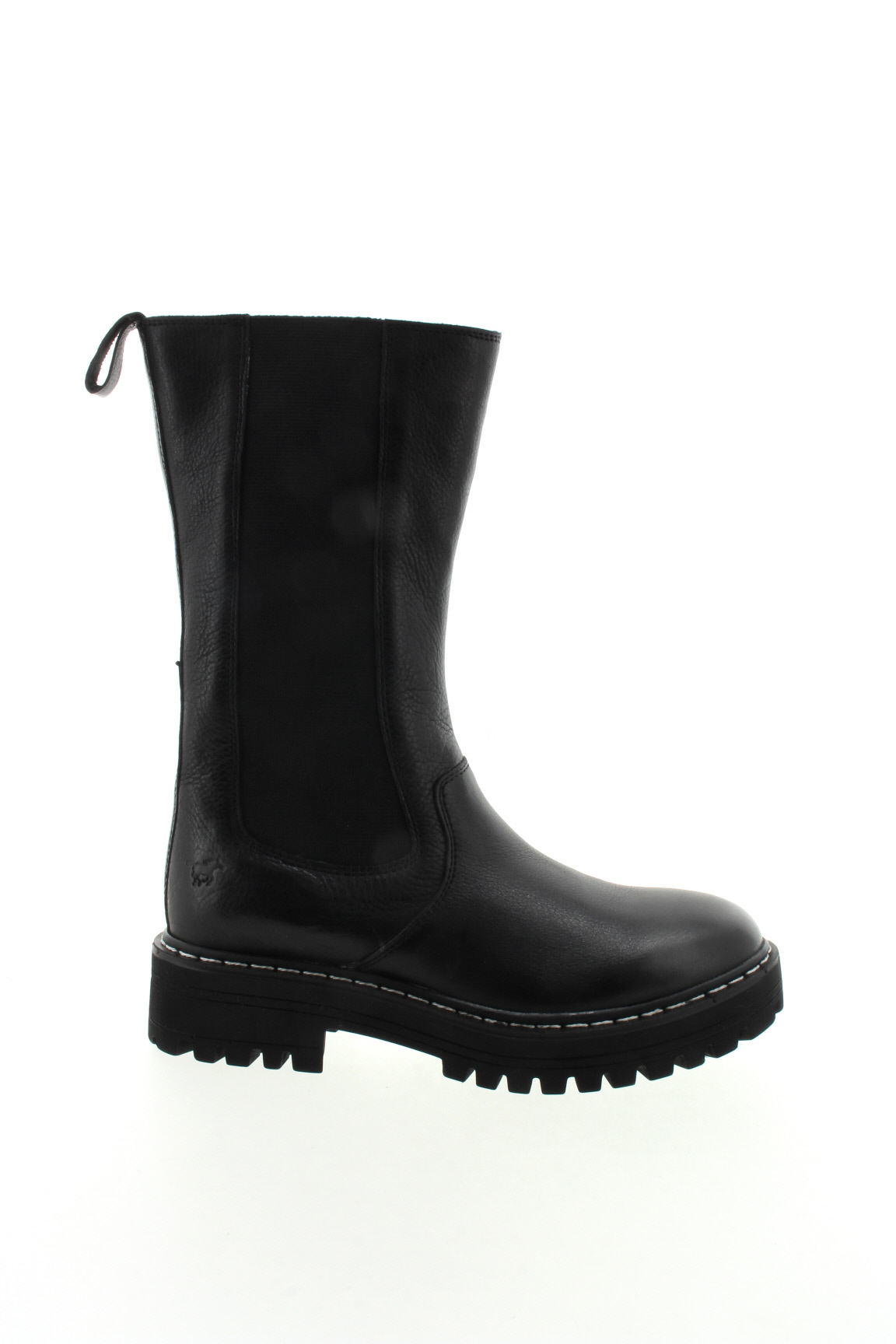 MUSTANG Dámské černé kožené vysoké chelsea