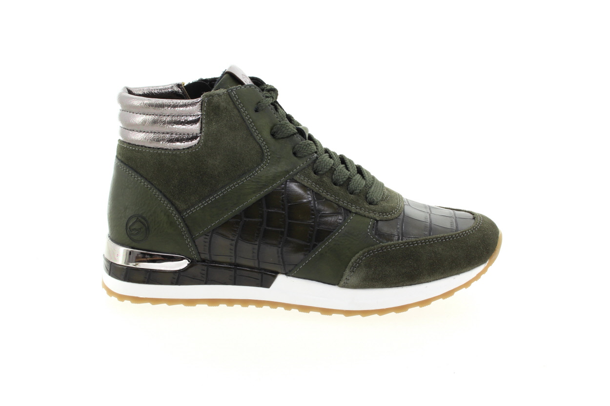 REMONTE Dámské kožené zelené kotníkové tenisky