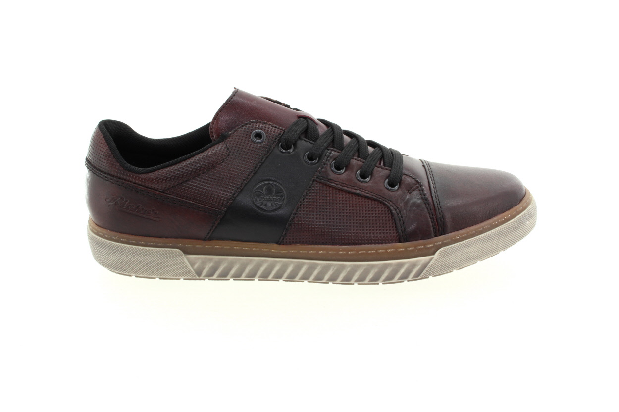RIEKER Pánské kožené tenisky hnědo vínové