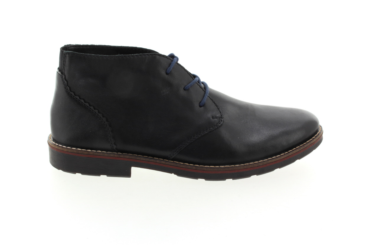 RIEKER Pánský černý kožený kotník