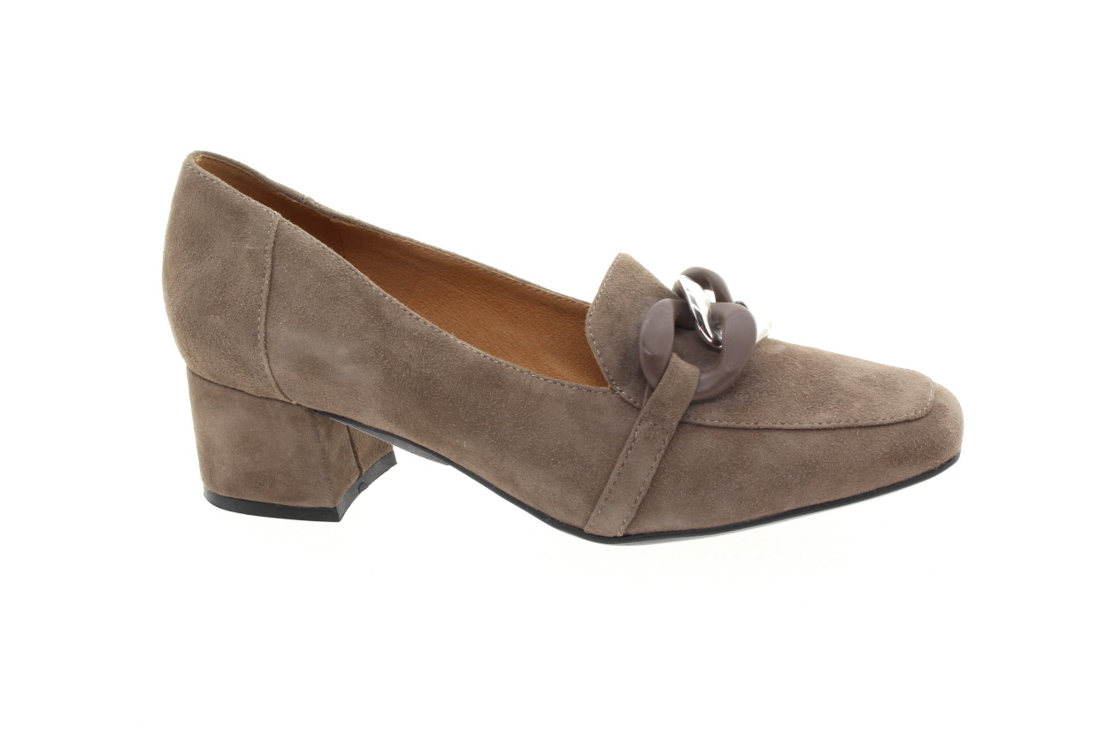 CAPRICE Dámské kožené šedé béžové lodičky na podpatku