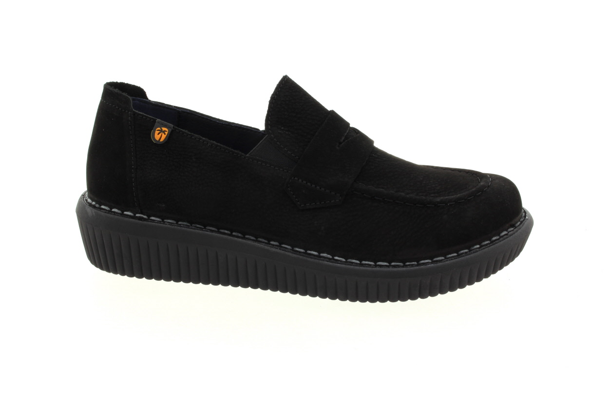 JUNGLA Dámské kožené černé mokasíny