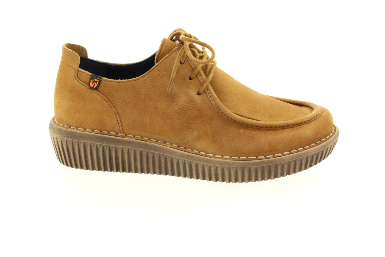 JUNGLA Dámská kožená tmavě žlutá polobotka