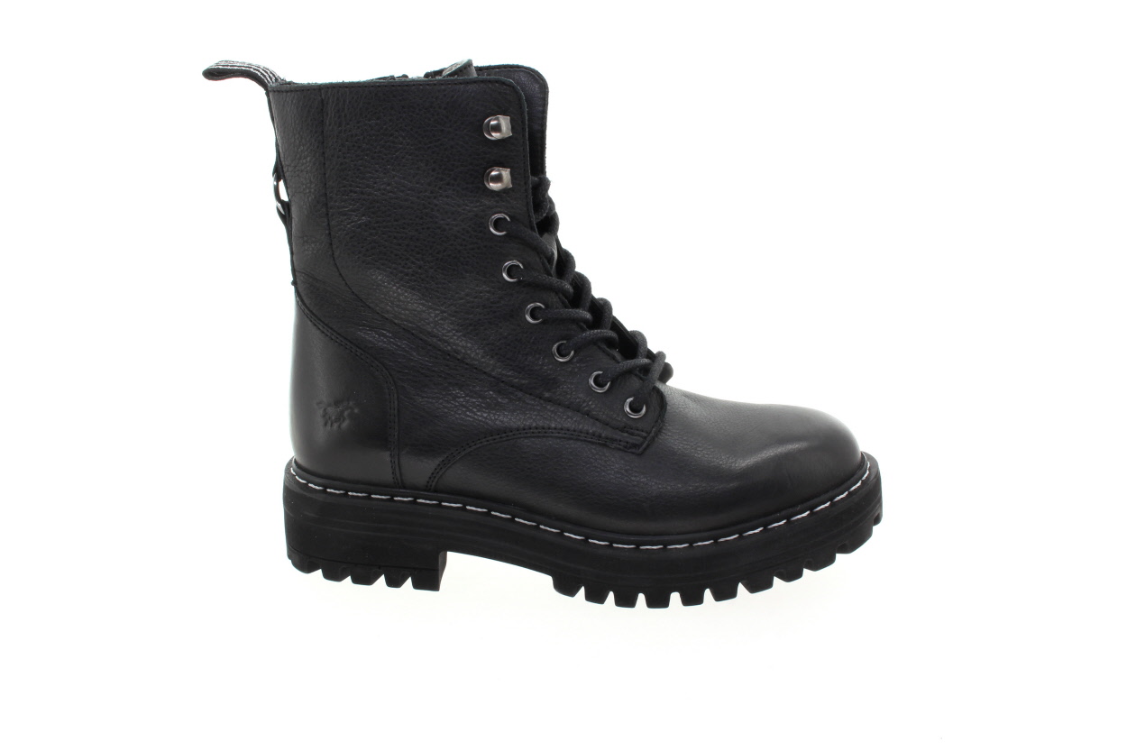 MUSTANG Dámský černý kožený kotník