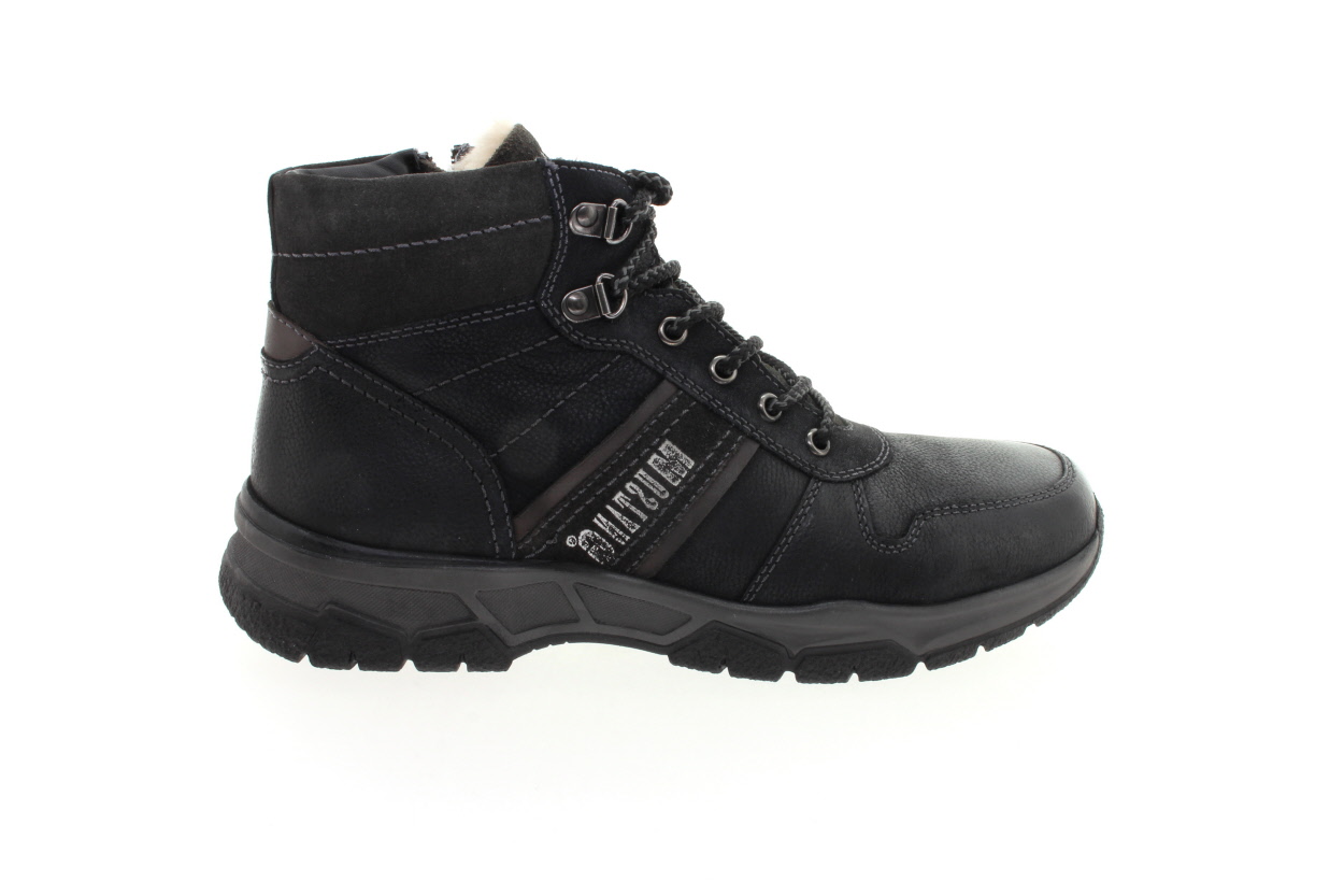 MUSTANG Pánský černý kožený kotník