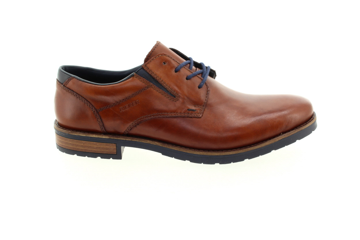 RIEKER Pánské hnědé kožené polobotky