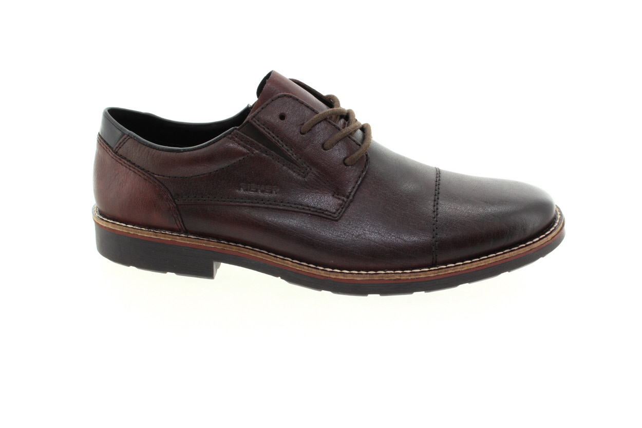 RIEKER Pánská kožená tamvě hnědá polobotka