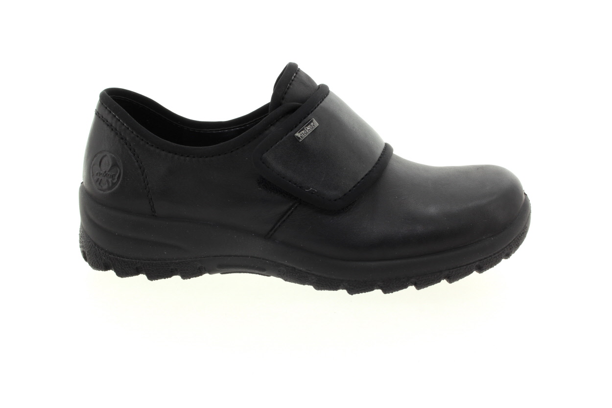 RIEKER Dámské kožené černé mokasíny