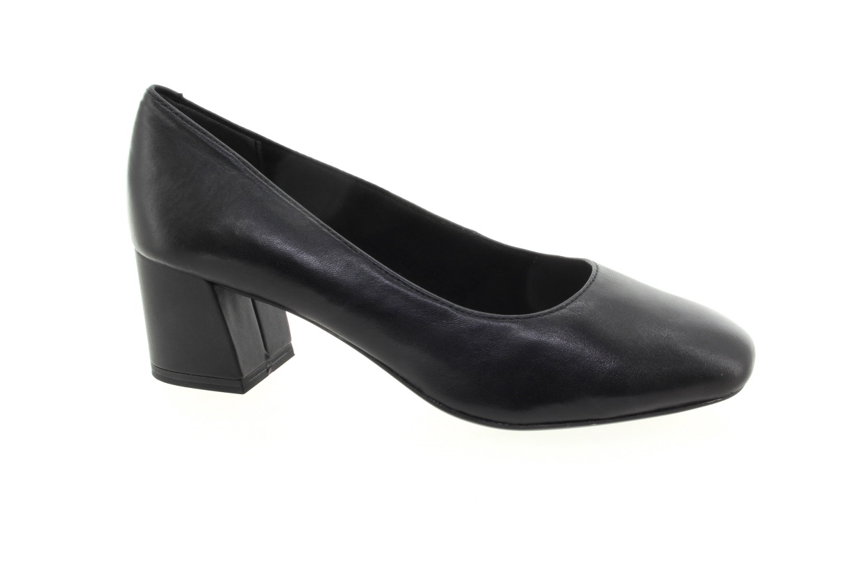 TAMARIS Dámské černé kožené lodičky na podpatku