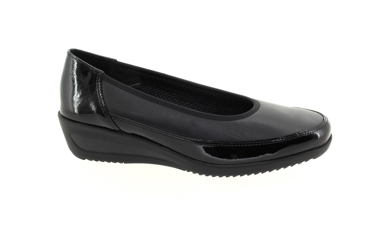 ARA Dámské kožené černé lodičky na klínku