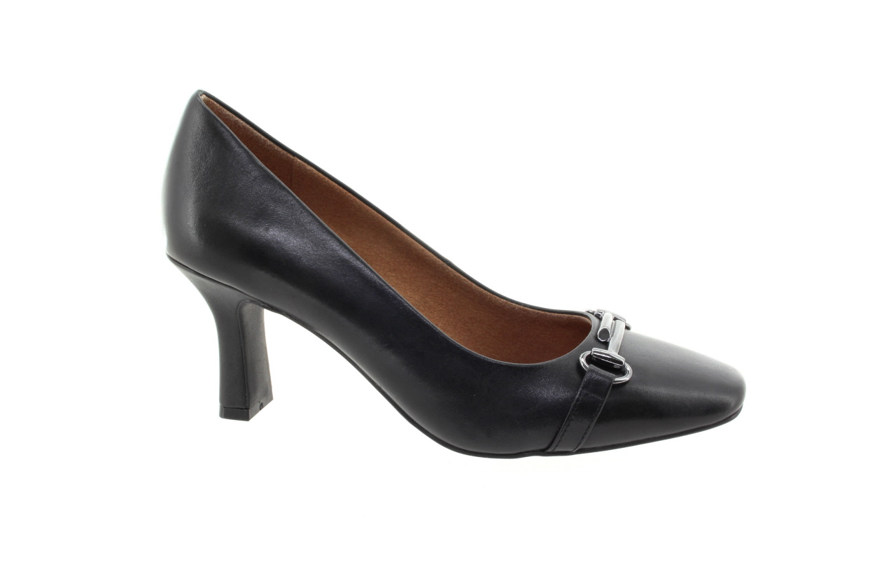 CAPRICE Dámské kožené černé lodičky