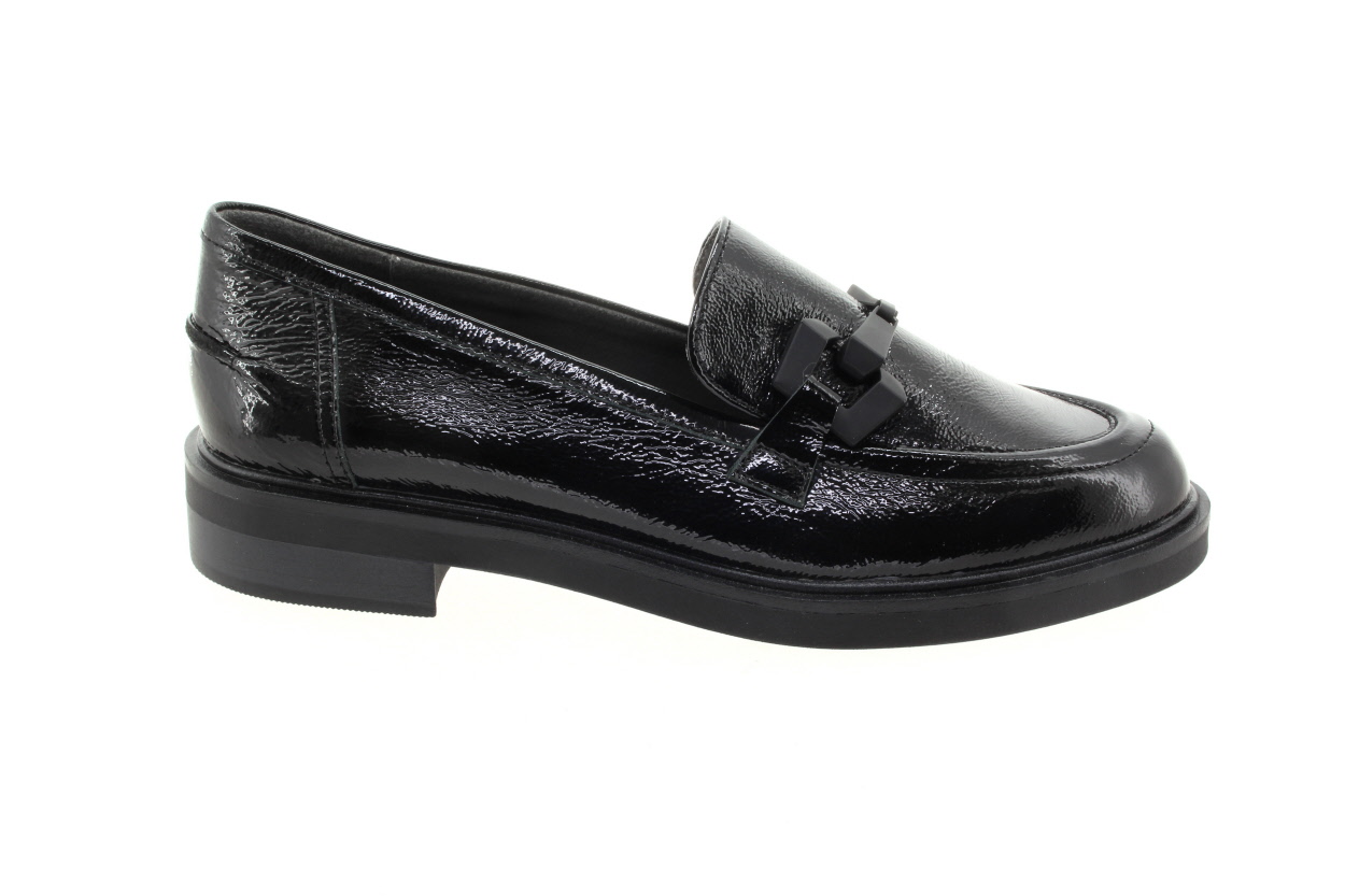 CAPRICE Dámské černé kožené mokasíny