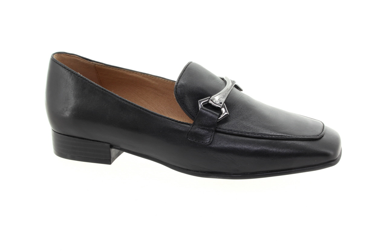 CAPRICE Dámské kožené černé mokasíny