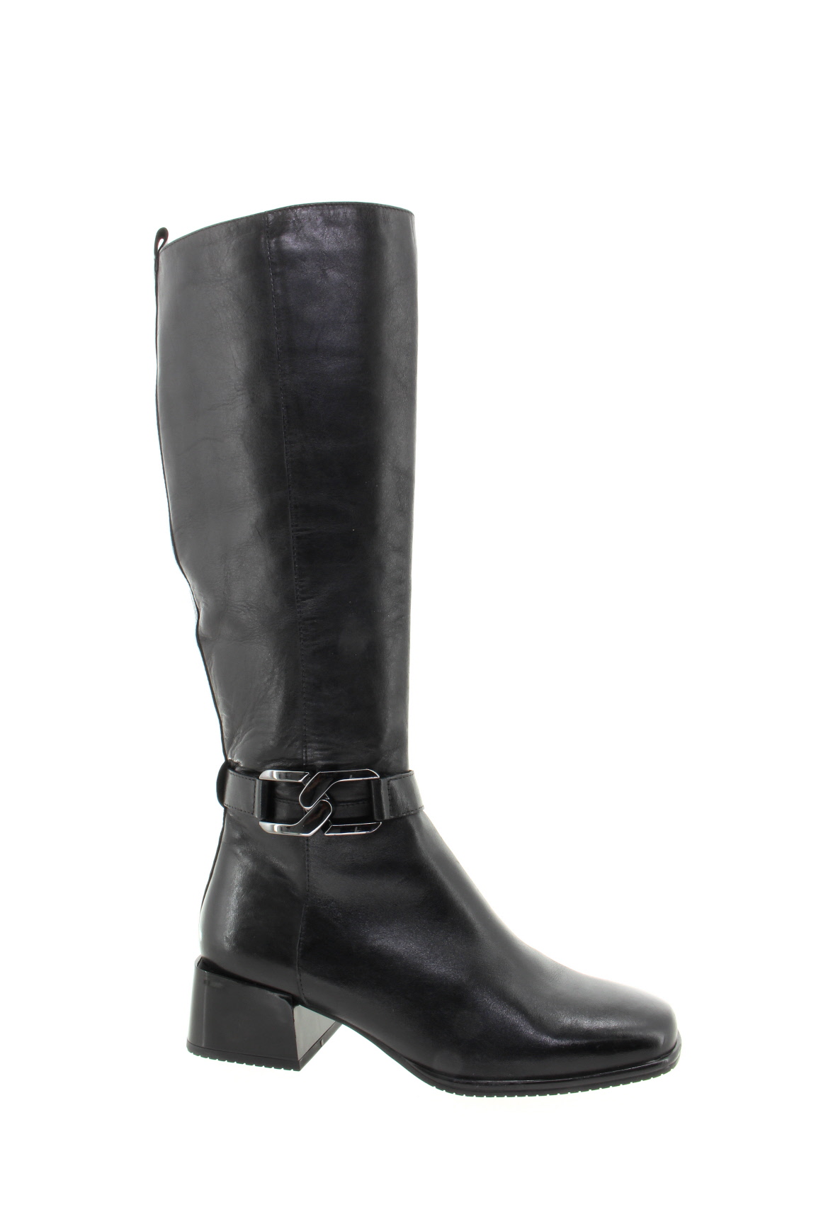 CAPRICE Dámské černé kožené kozačky