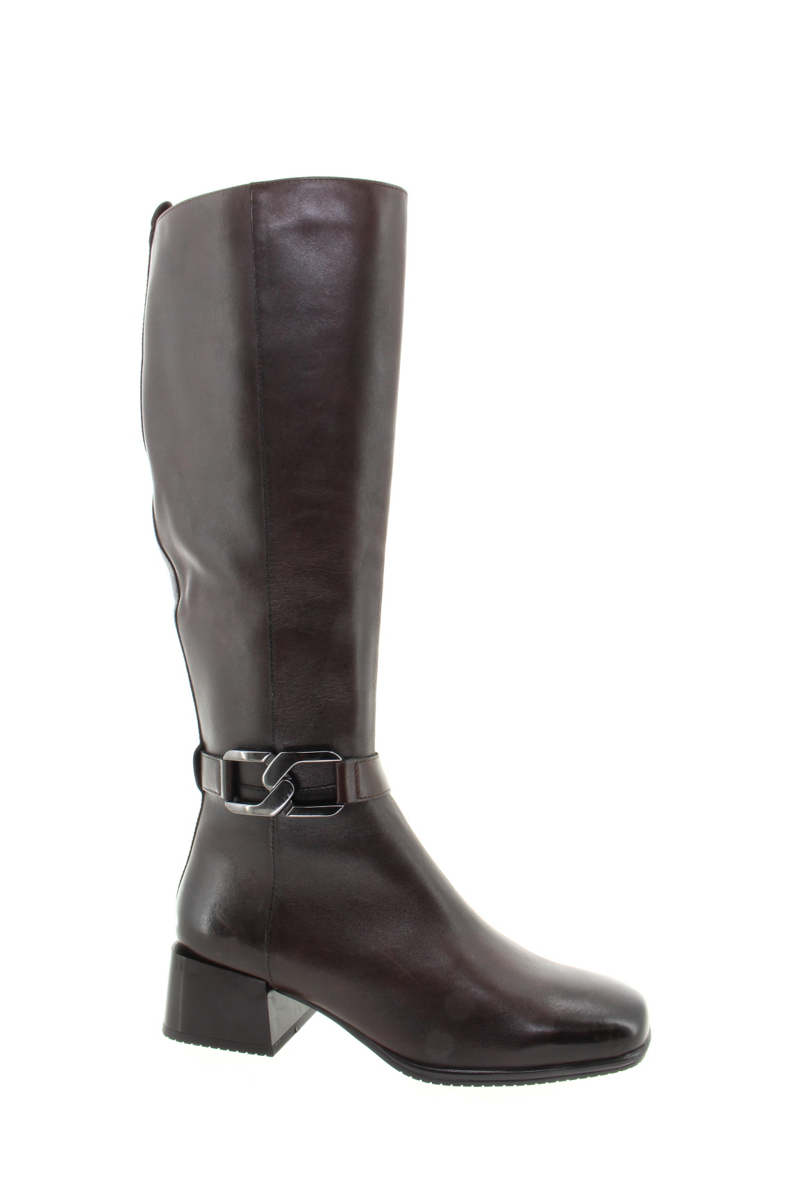 CAPRICE Dámské tm.hnědé kožené kozačky