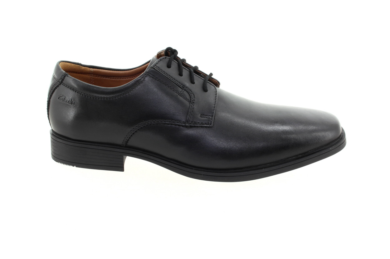 CLARKS Pánské černé kožené polobotky