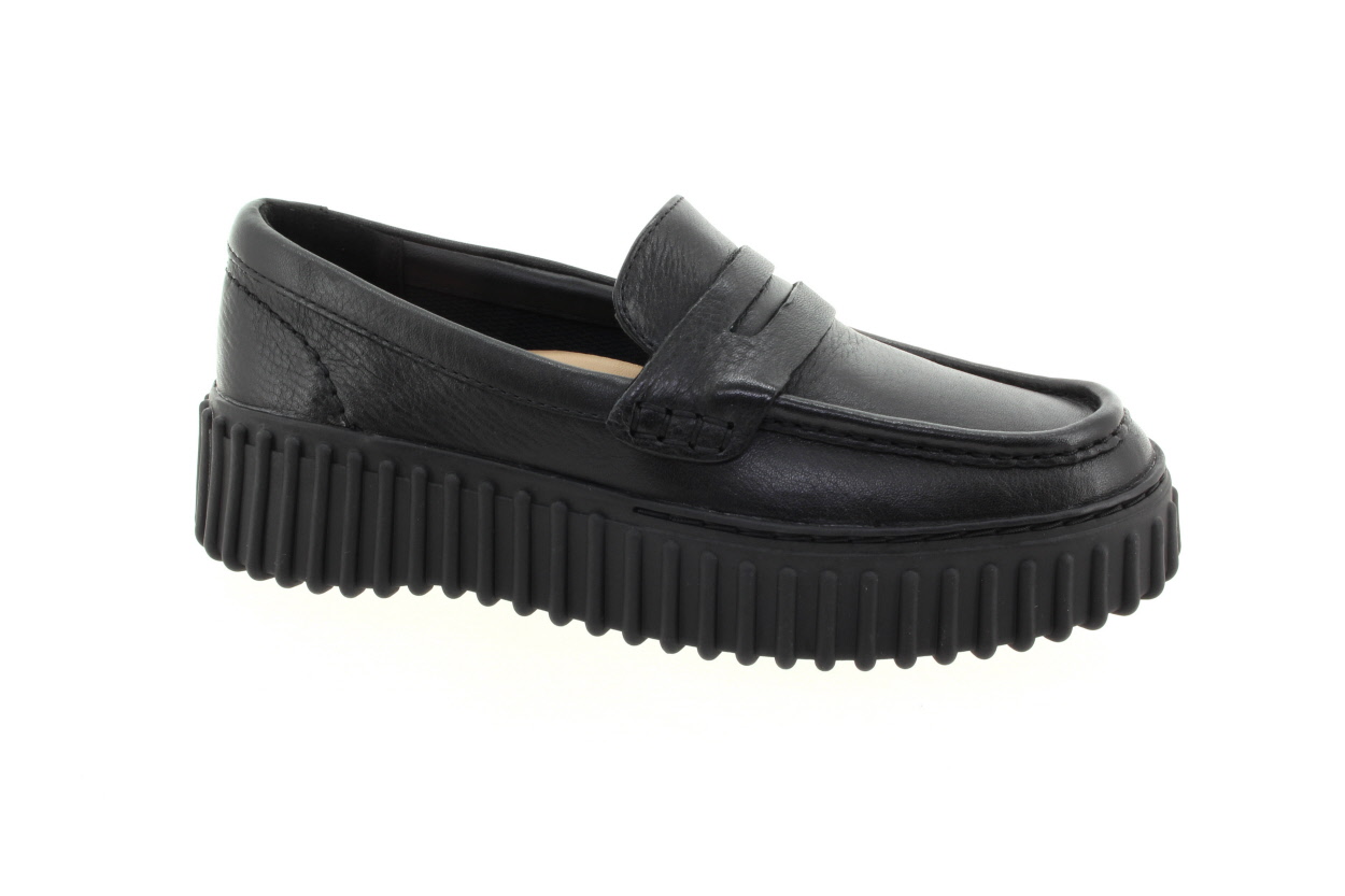 CLARKS Dámské černé kožené mokasíny