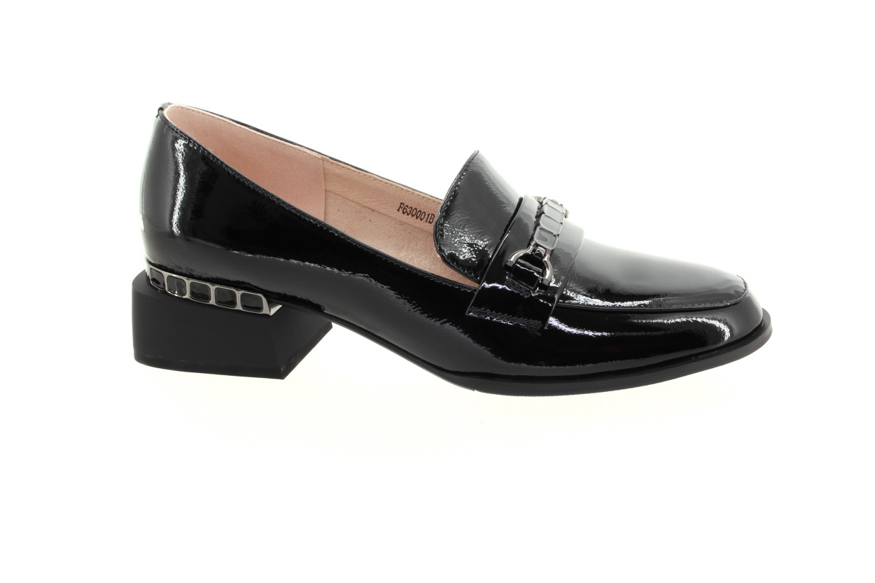 EPICA Dámské černé kožené mokasíny