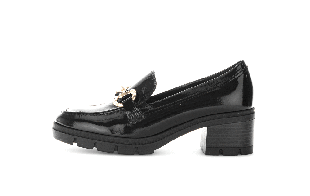 GABOR Dámské černé kožené mokasíny