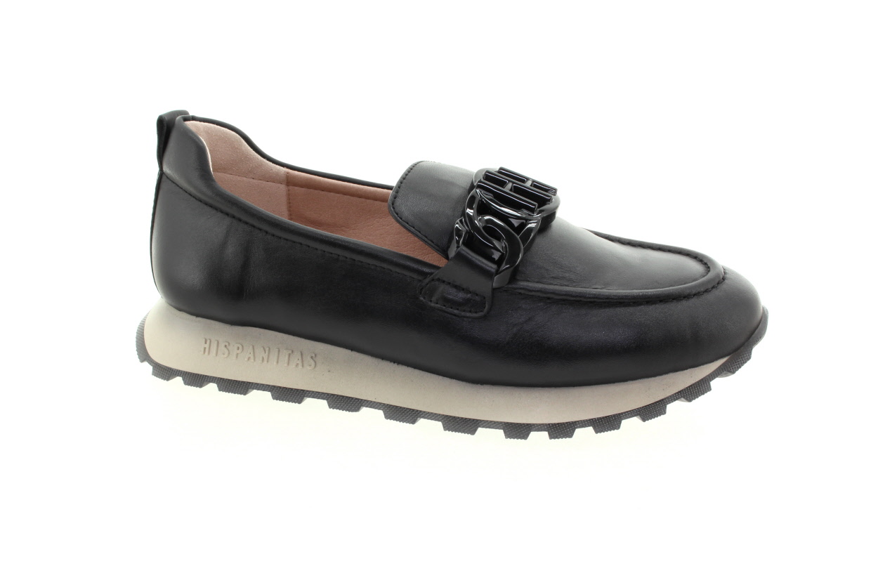 HISPANITAS Dámské kožené černé mokasíny