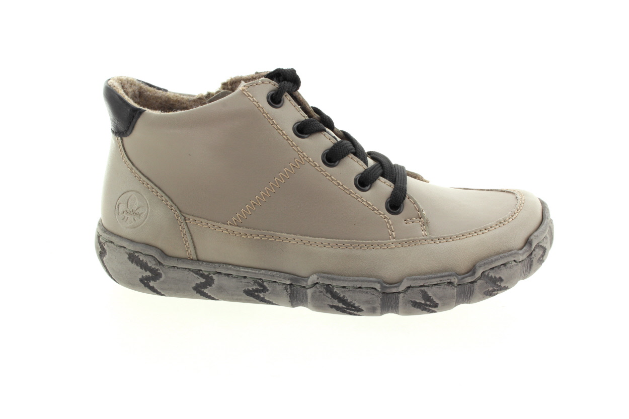 RIEKER Dámský kožený šedý kotník