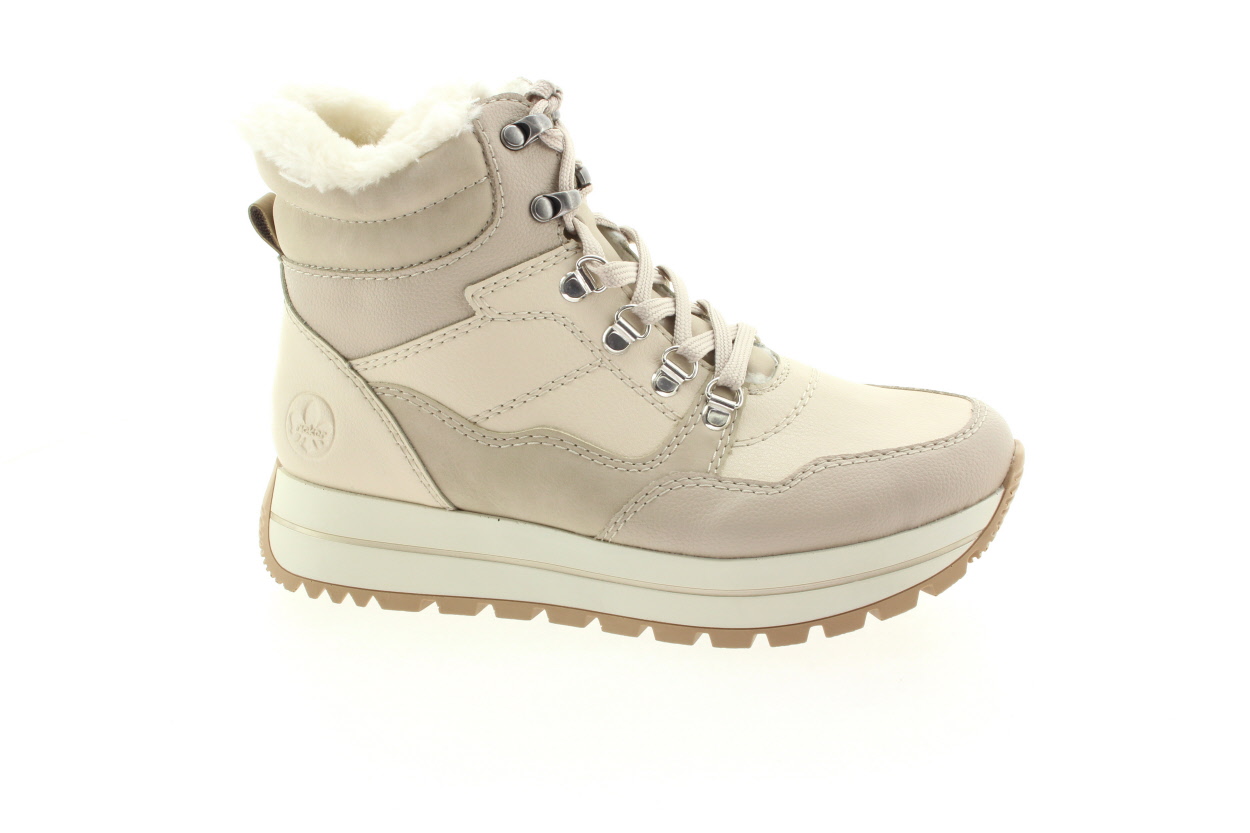 RIEKER Dámský krémový kožený kotník