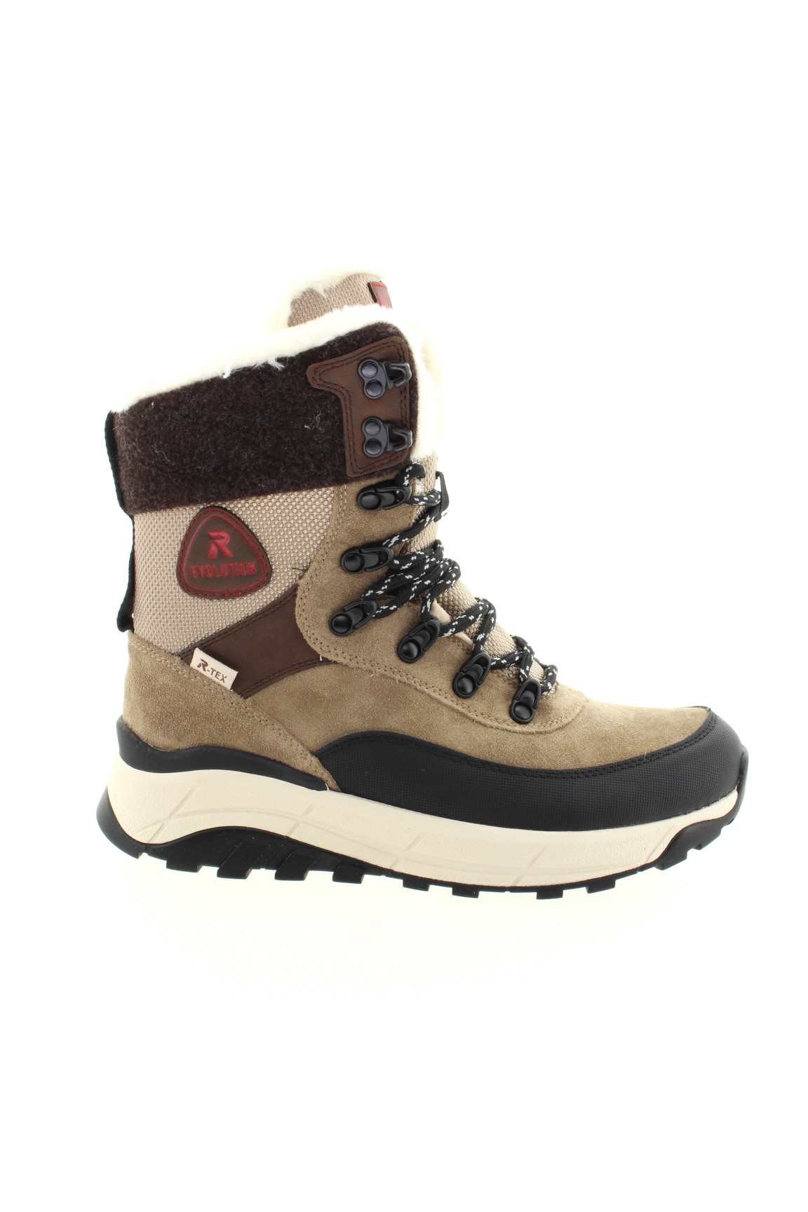 RIEKER Dámské hnědé kožené sněhule