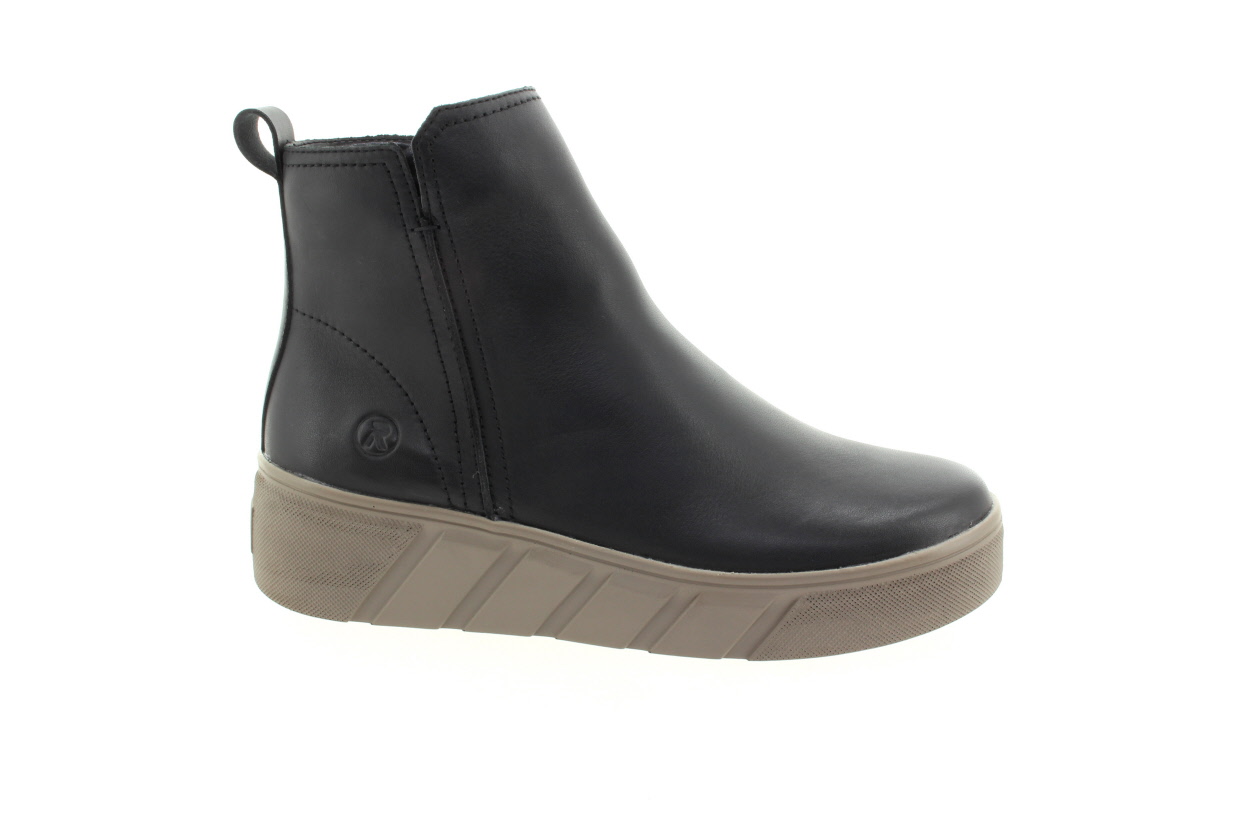 RIEKER Dámský černý kožený kotník