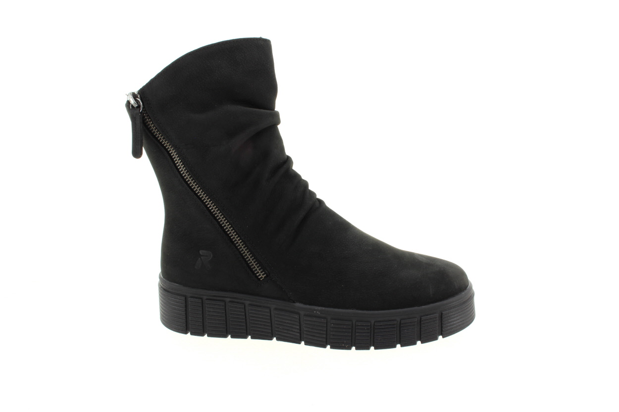 RIEKER Dámský kožený černý kotník