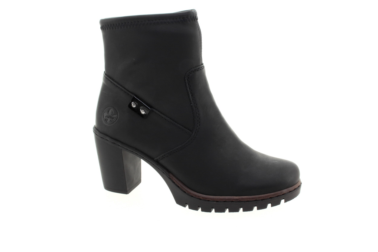 RIEKER Dámský černý kotník na podpatku