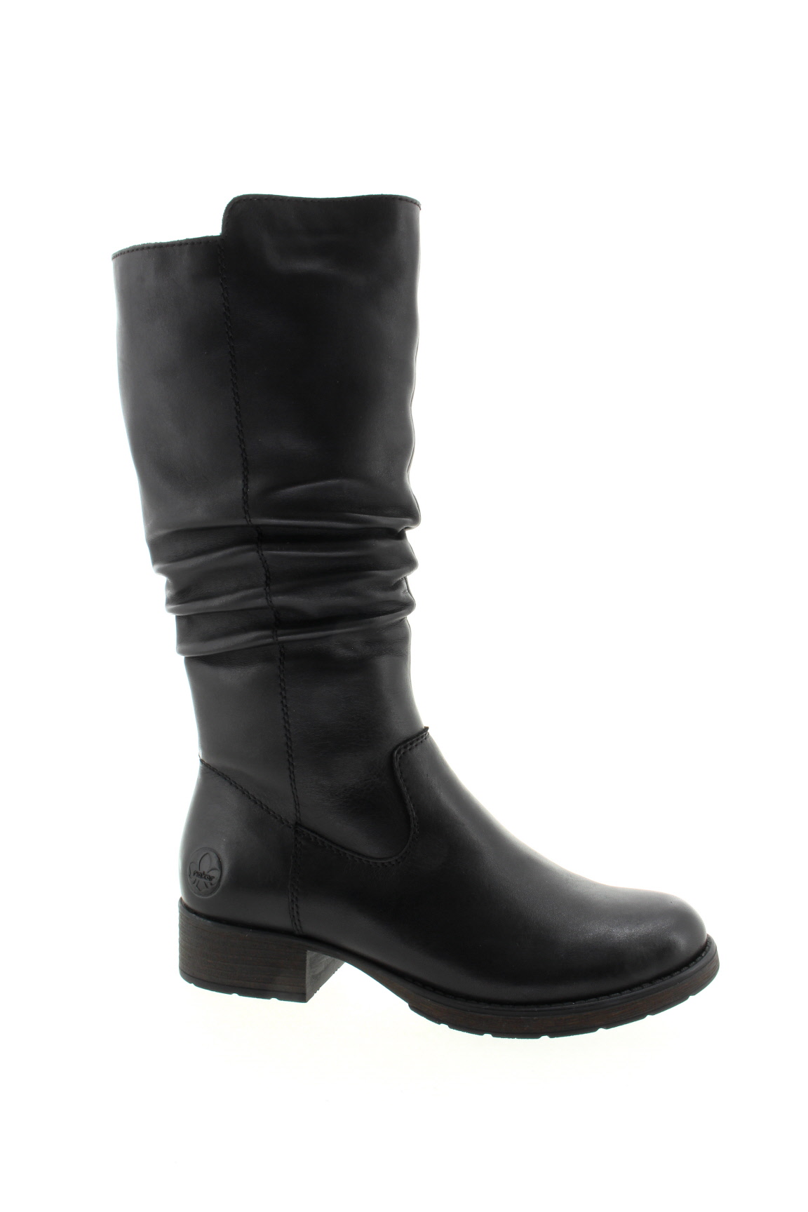 RIEKER Dámské černé kožené kozačky