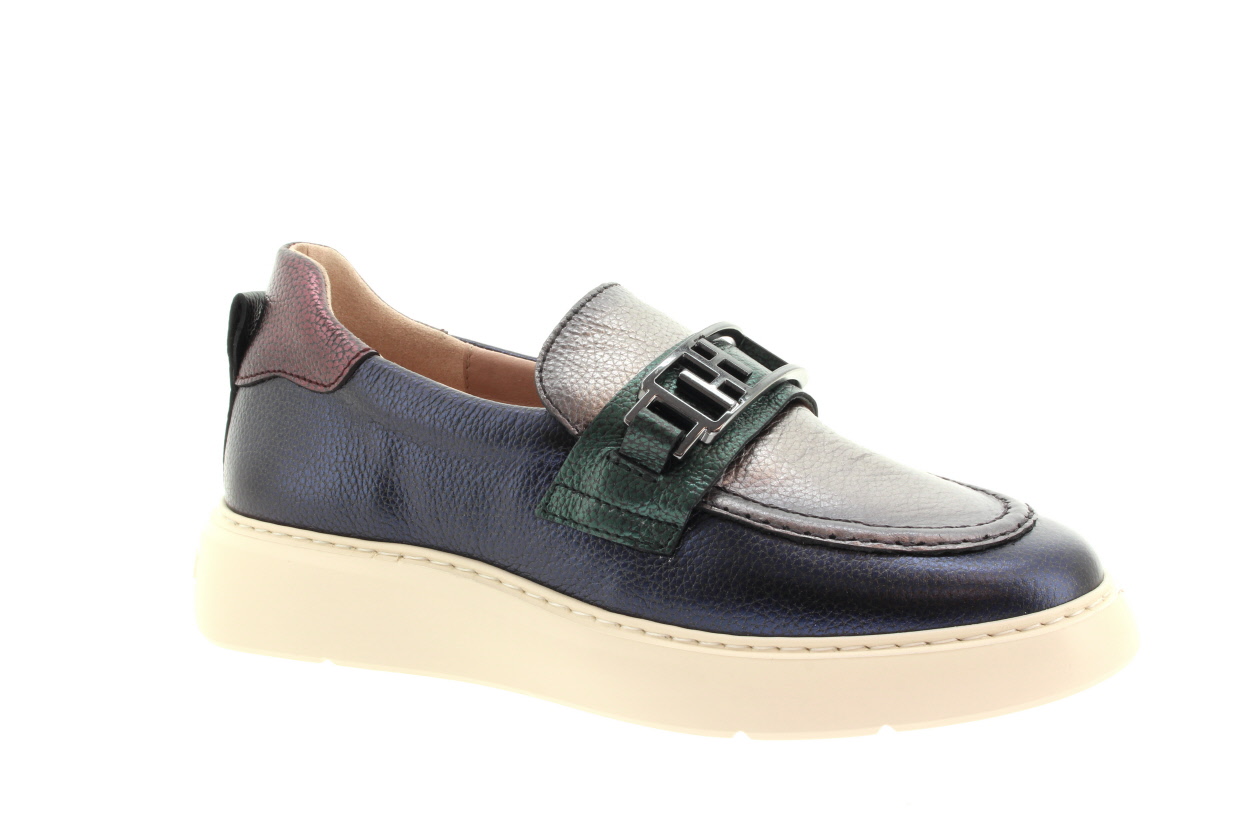 HISPANITAS Dámské kožené modré mokasíny